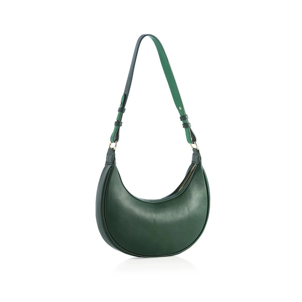 Elegant Green Vegan Adjustable Shoulder Bag
